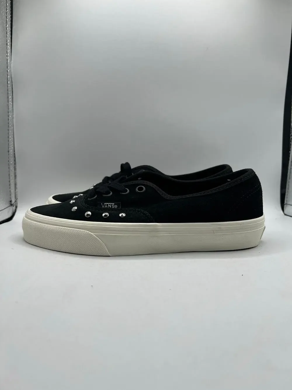 Vans Authentic Spikes Black Silver Studs Goth Punk size 3.5 men’s/5 women’s